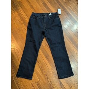 Riders by Lee Womens Denim Jeans Straight Leg Stretch 16 Petite Indigo Dk Wash